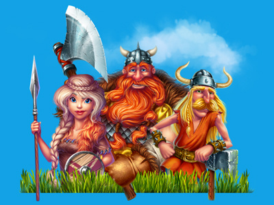 Slot machine "Vikings" art bonus casino characters design game online scatter sketches slot machine vikings wild