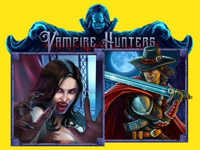Slot machine - "Vampire hunters" 2d art casino design design slot game design game slot hunters slot design slot machines vampire