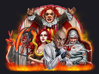 Slot machine - "Blood circus" art blood bonus casino circus design design slot game design game slot online slot design slot machines