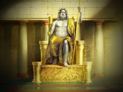 Temple of Zeus background casino gambling game art game design graphic design online slot design slot machines statue temple zeus