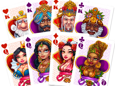 Poker cards cards casino digital art gambling game art game design graphic design online slot design slot machine suits