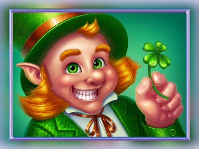 Leprechaun casino concept art digital art gambling game art game design graphic design leprechaun online slot design slot machine symbol