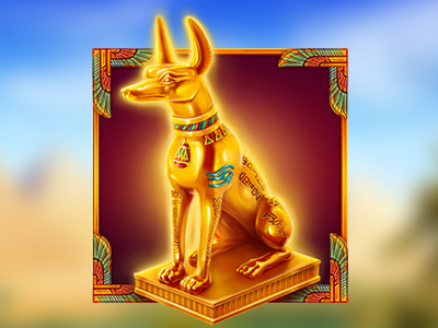 Egyptian dog casino concept art digital art dog egyptian gambling game art game design golden online slot design symbol