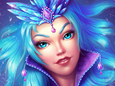 Frosty queen beautiful character character design digital art frosty game art game design girl graphic design queen slot design