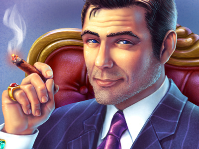 Boss boss character character design cigar digital art game art game design graphic design man rich slot design