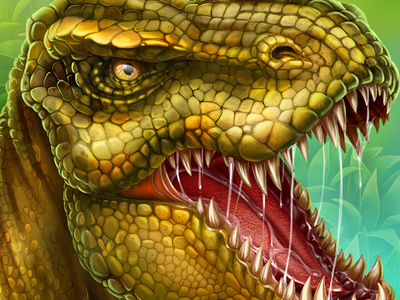 Tyrannosaur character character design digital art dinosaur game art game design graphic design jurassic slot design tyrannosaur