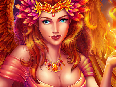 Princess-phoenix beautiful character character design digital art game art game design graphic design phoenix princess slot design