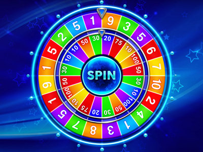 Neon wheel digital art fortune gambling game art game design graphic design neon score spin wheel