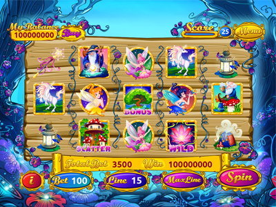 For SALE Slot machine - “Fairyland Fortune" fairies fairy flowers fortune gnome hive mushroom pixie pumpkins tale