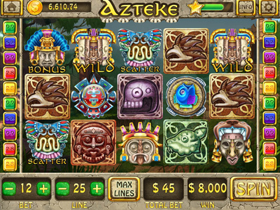 For SALE Slot machine - “Azteke" ancient animals aztecs civilization fortune gods idols jungle
