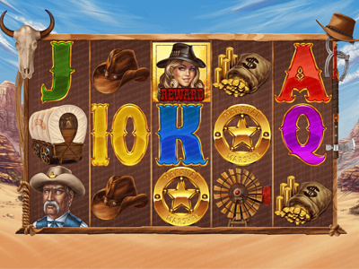 For SALE Slot machine – “Wild West” canyon cowboy horseshoe lasso marshal prairies reward sand sheriff wagon west wild