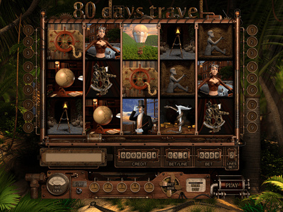 Slot machine for SALE – “80 days travel” adventures air balloon gentleman globe sextant statue steering wheel torch travel