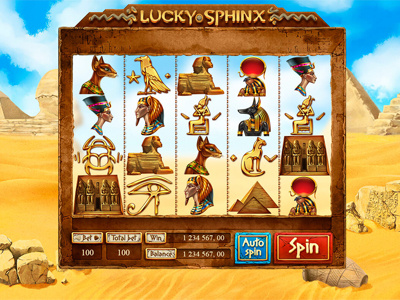 Slot machine for SALE – “Lucky Sphynx” anubis desert egypt golden hieroglyphs horus pharaoh pyramids sand sarcophagus sphinx sphynx statues