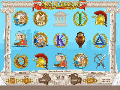 Slot machine for SALE – “Gods of Olympus” amphora ancient athena gods greek mythology olympus poseidon ship trident wreath zeus