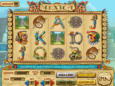 Slot machine for SALE – “Mexica” ancient face feathers idols masks pyramids skull snake statue stones