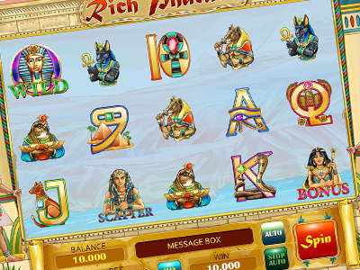 Slot machine for SALE – “Rich Pharaoh” beetle cats cross desert egypt eye gods mystic pharaoh pyramids ruins sands scarab sphinx statues