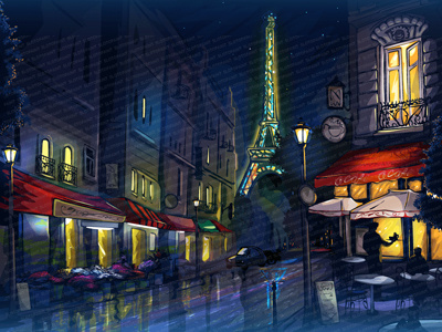Main Illustration for online slot game - "Eiffel Tower"
