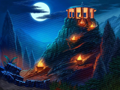 Prayer Tower - Additional Slot Background background background design background image bonfire moon mountain dew