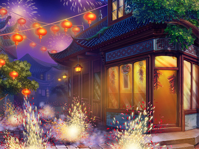 Background Illustration for Chinese Themed Online slot