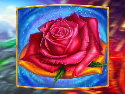 A Rose - online slot symbol casino symbol digital art gambling game art game design graphic design rose rose symbol slot design slot machine slot machines slot symbol symbol symbols