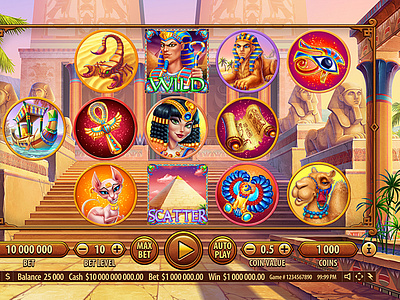 Egyptian Themed Game Reel casino digital art egypt slot game egyptian egyptian casino slot egyptian slot gambling game art game design game reels graphic design reels slot design slot machine slot machines