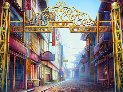 China Town - slot game background background background art background design background designer background image casino casino background casino design design digital art gambling gambling art gambling design game art game design graphic design illustration slot background slot game design