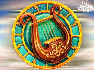 A Lira as a Greek Themed slot symbol casino design game design greek slot greek themed slot lira lira symbol lyre lyre symbol slot developer slot development slot machine design slot symbol slot symbols symbol art symbol design