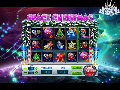 Space Christmas slot game christmas art christmas slot christmas slot art christmas symbols christmas themed christmas themed slot gambling game art game design graphic design space space christmas