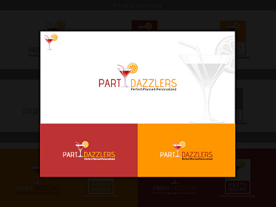 Party Dazzlers - Logo branding dazzlers drink glass lemon logo party presentation red yellow
