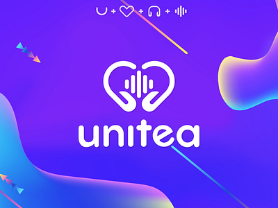 Unitea Music App Community - Logo Design 🎵♥️ brand identity branding business logo colorful colorful logo gradient icon identity logo logo design modern logo monogram music music app smart logo song symbol