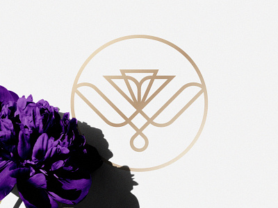 Worthy Of You Flowers - Logo Design 🌷 badges branding emblem floral flower identity line art logo mark monogram symbol w letter