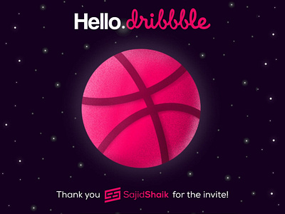 Dribble Thanks! debut dribble invite illustration procreate thanks