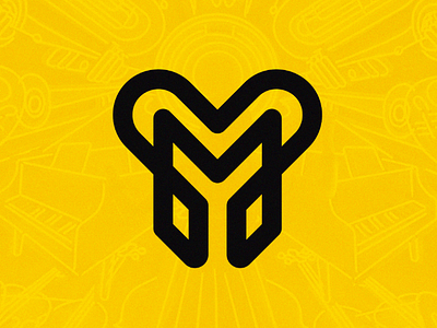 M for MusicLove - Logo Concept Ⓜ️🎧♥️ clean logo creative creative logo graphic design headphone illustrator logo logo design love minimal modern monogram music smart logo yellow