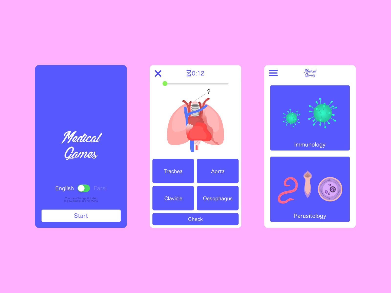 Medical Game app by Mohammad Reza Mohtashami on Dribbble