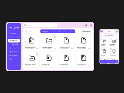 HR Management file manager hr management interaction design responsive design ui ui design ux ux design web design website