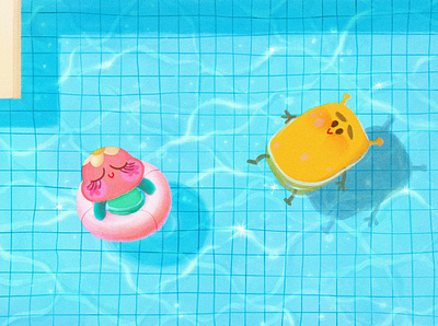 Just keep swimming! 🏊 animation characterdesign cute design illo illustration minimal original swim