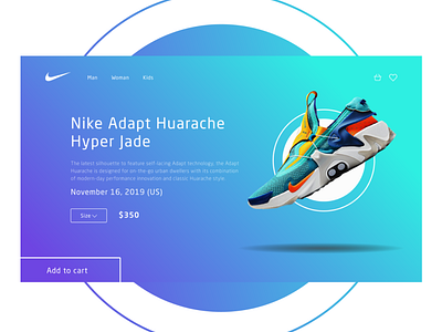 Nike Adapt Huarache concept branding concept design geometry minimal nike type ui ux web website