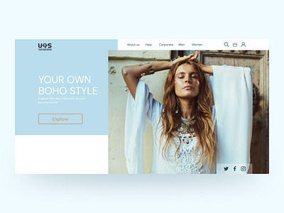 Your own boho style concept advertisement advertising concept design first screen instagram minimal ui web web design