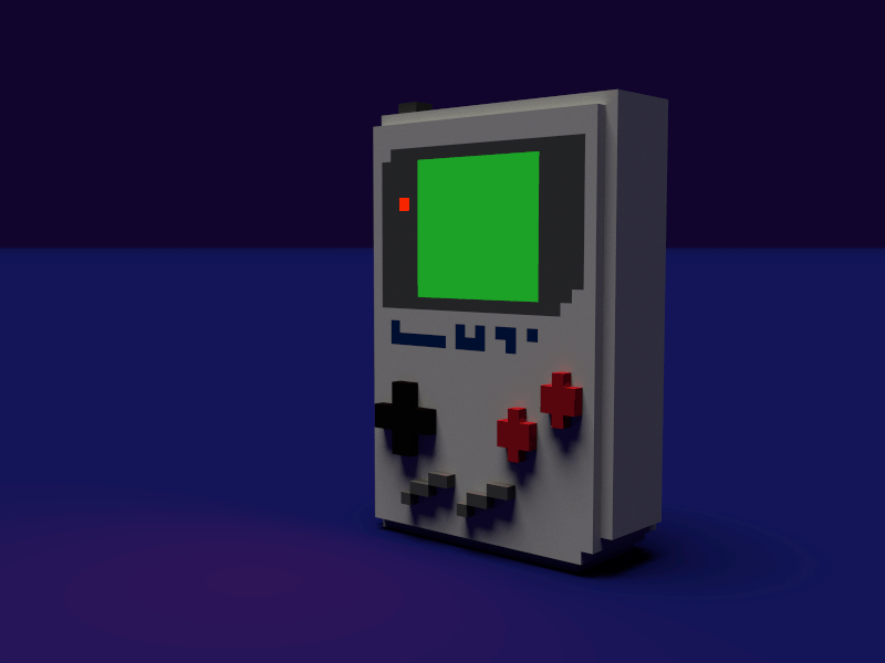 Learning to Voxel - Classic Gameboy 3d animated art blocks console fun gameboy magicavoxel style voxel