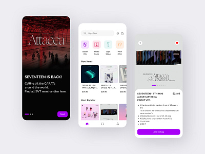 K-Pop Merchandise App — Exploration app design ui