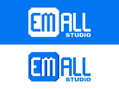 Em All Studio blue icon logo logodesign logotype pixel vector