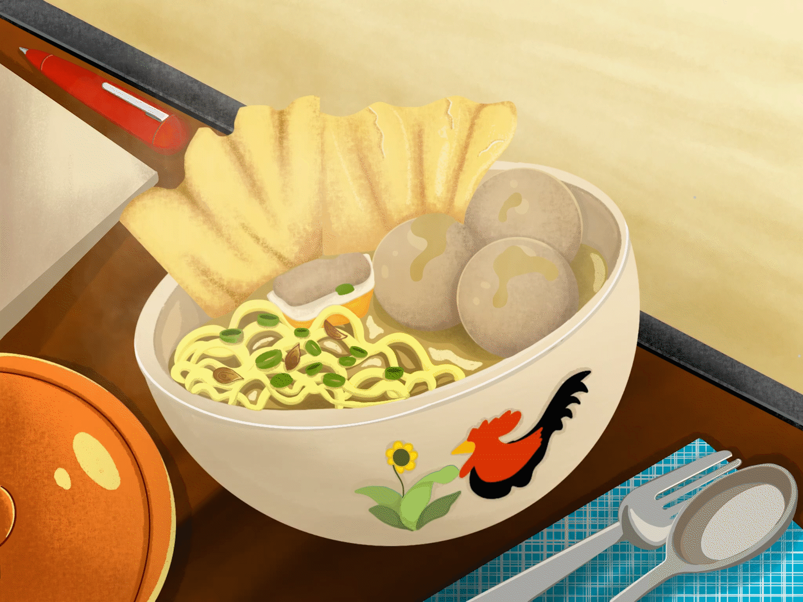 Meatball Animation 2dart anime art artist bakso delicious deliciousfood design food food and drink food app illustration ilustrator indonesia meatballs yummy