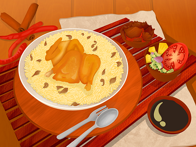 Arabian food illustration