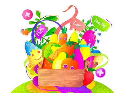 Bunch of Fruit Artwork Illustration 2dart adobe illustrator affinitydesigner art artist avocado design fruit fruit illustration fruit logo fruits fruits and vegetables online gradient color icecream illustration ilustrator ui uidesign vector