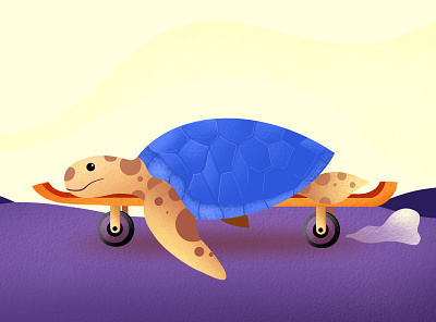 Turtle on skateboard illustration asset digitalartist galshir illustration illustrator procreate skateboard turtle tutorial animation tutorials ui uidesign uiux