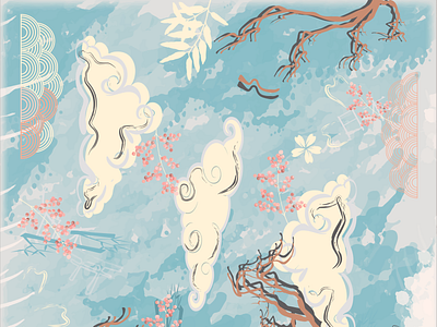 Japan Scarves Pattern adobe illustrator art artist design illustration ilustrator pattern