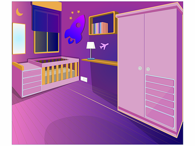 SpaceShip Baby Room affinitydesigner architecture art artist design illustration ilustrator vector