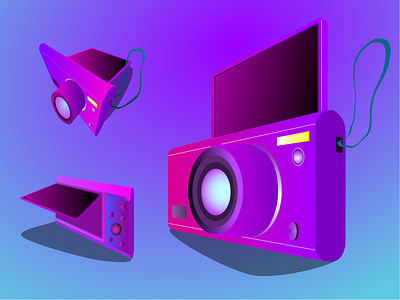 Camera Gradient Purple affinitydesigner art artist gradient color illustration ilustrator vector