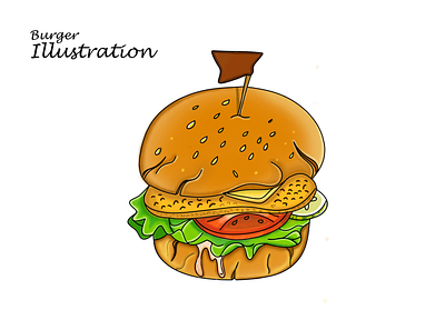 Burger (Illustration) adobe illustrator art burger burger king burger logo food foodillustration illustration ilustrator spray ui ux
