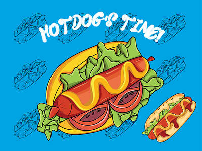 Hand Draw illustration of hotdogs 2dart adobe illustrator affinitydesigner art artist delicious design food food and drink food truck foodie gradient color handdraw hot dog hotdog hotdogs illustration ilustrator tasty vector